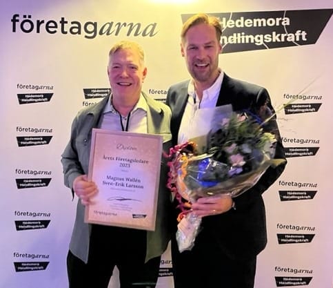 Priset Årets Företagsledare gick till Magnus Wallén och Sven-Erik Larsson med Stjärnsunds Svetsmekano.