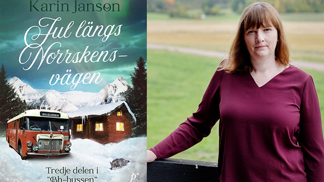 Karin Janson med sin nya bok, "Jul längs Norrskensvägen".