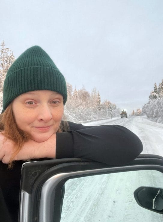Författaren Karin Janson på Norrskensvägen.