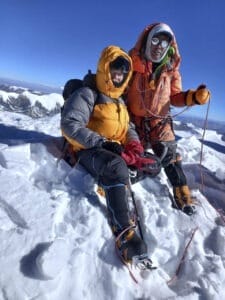 Himlung Himals topp tillsammans med Tenzing Sherpa. 
