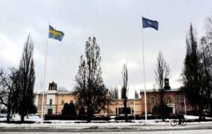 Flaggorna hissas bara vid särskilda tillfällen utanför kommunhuset i Borlänge. I måndags var ett sådant då inträdet i Nato manifesterades. 