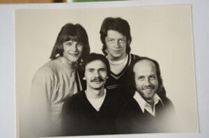John, längst till höger, spelade med Bortalaget tills 1995. De andra är Kuno Jansson, Leif Eriksson och Lars Christians. 